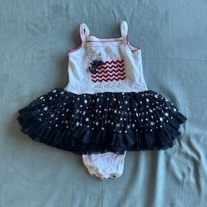 First Fourth of July Dress Patriotic Kids Dress with Stars - 9-12 months
